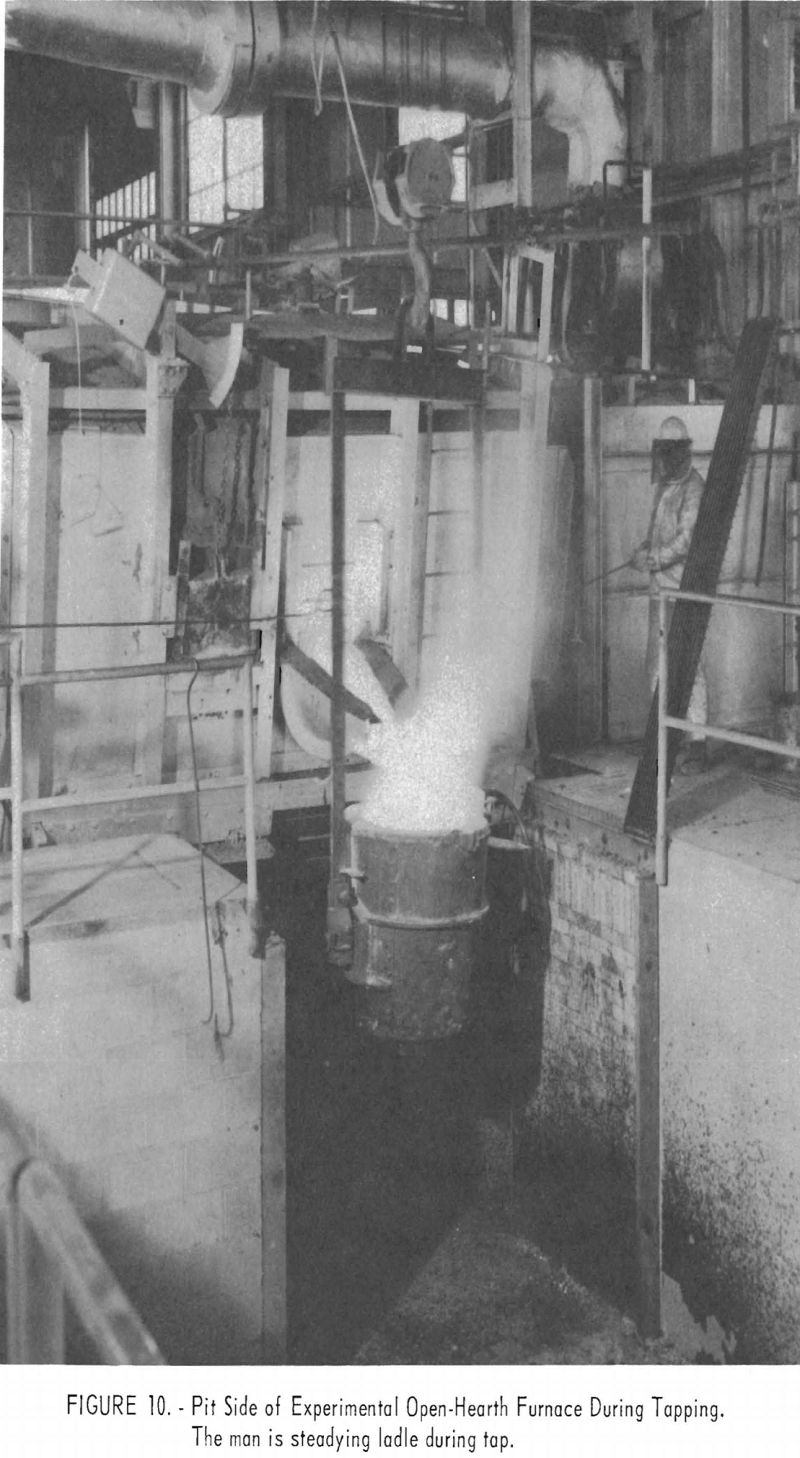 nickel metal pit side of experimental open-hearth furnace