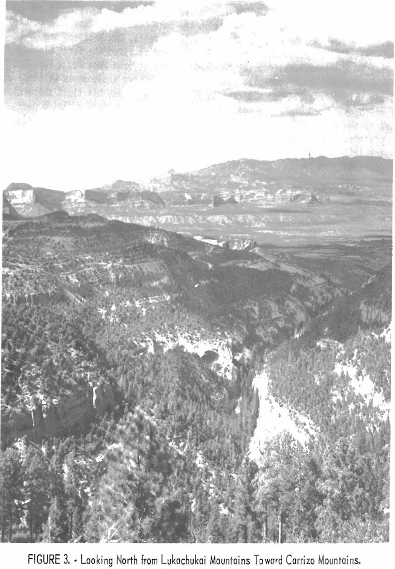 uranium mining looking north from lukachukai mountains