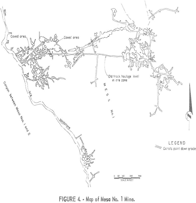 uranium mining map of mesa no. 1 mine