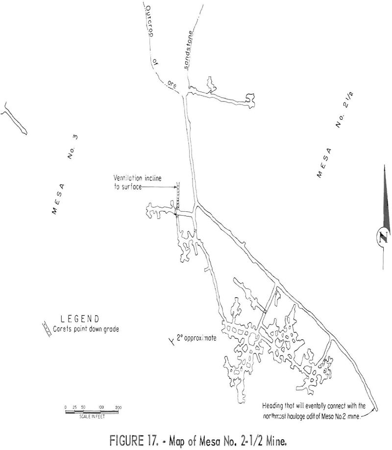 uranium mining map of mesa