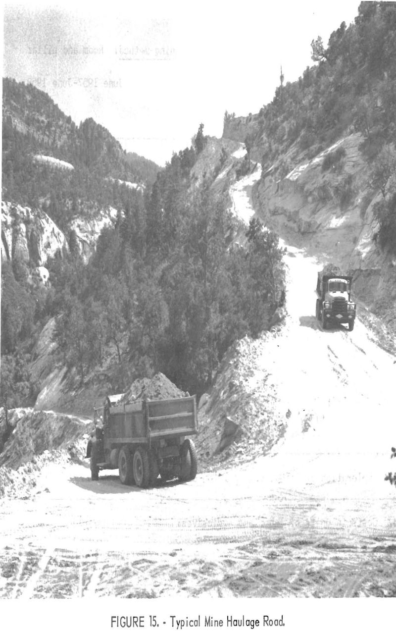 uranium mining typical mine haulage road