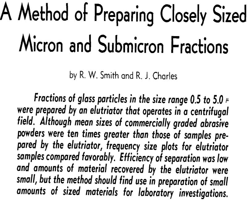 a method of preparing closely sized micron and submicron fractions