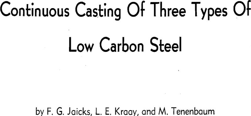 continuous casting of three types of low carbon steel