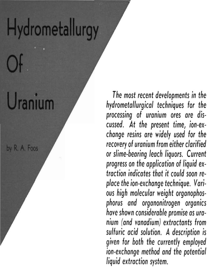 hydrometallurgy of uranium