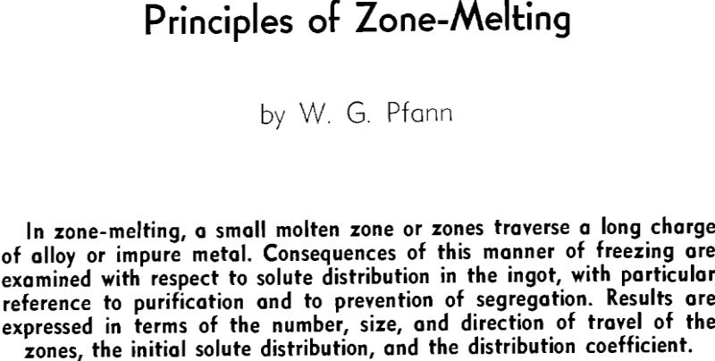 principles of zone-melting
