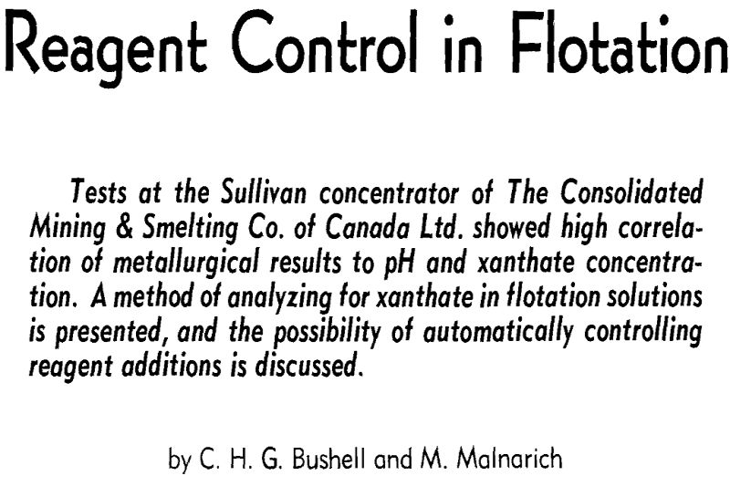 reagent control in flotation
