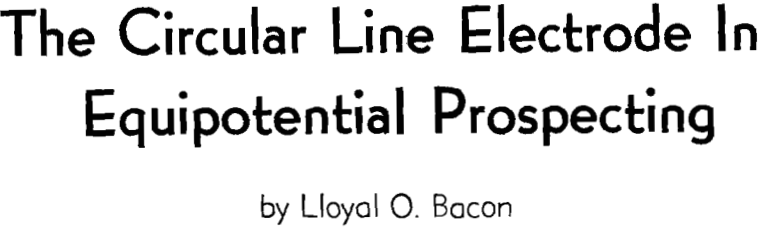 the circular line electrode in equipotential prospecting