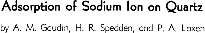 adsorption of sodium ion on quartz