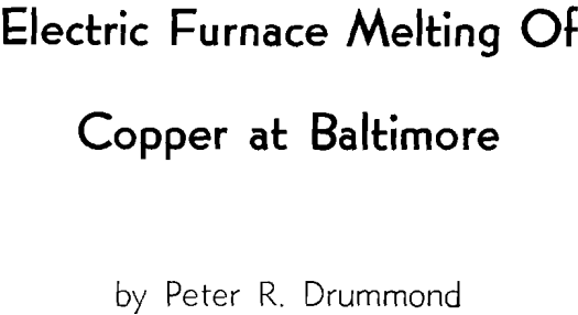 electric furnace melting of copper at baltimore
