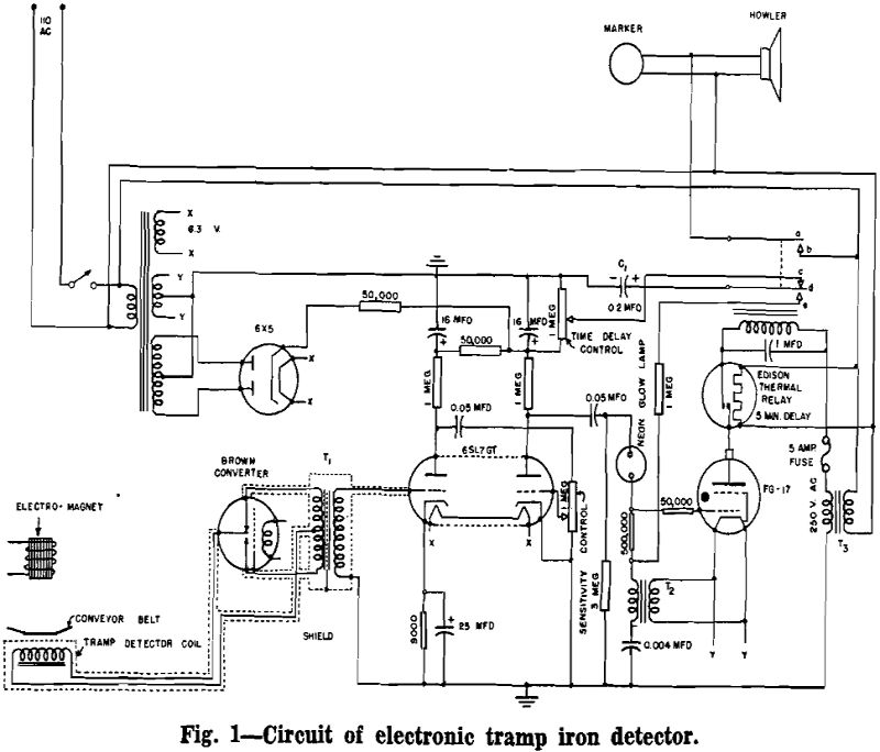 electric tramp iron detector circuit