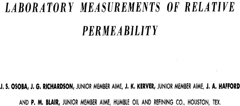 laboratory measurements of relative permeability