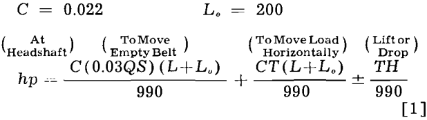 belt conveyor equation