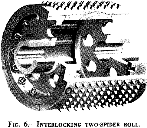breaking crushing interlocking two-spider roll