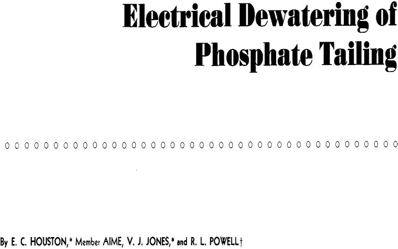electrical dewatering of phosphate tailing