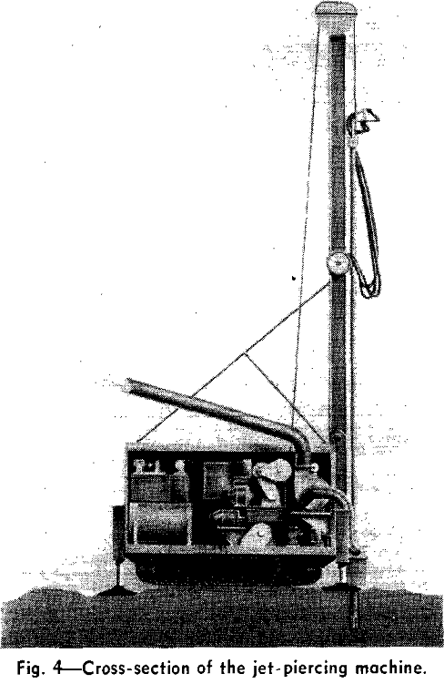 magnetic taconite cross-section jet-piercing machine