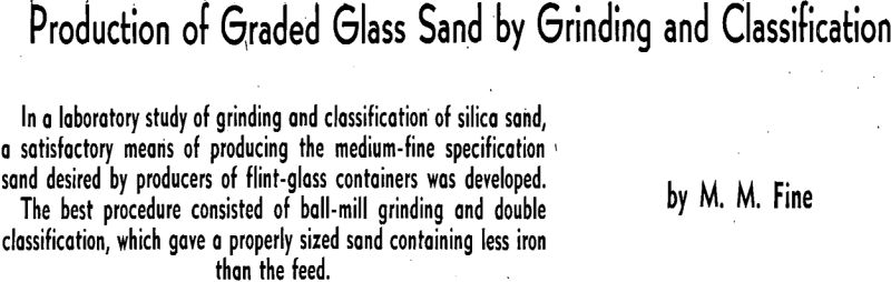 production of graded glass sand by grinding and classification