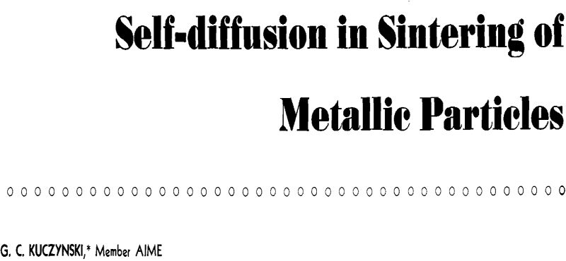 self-diffusion in sintering of metallic particles