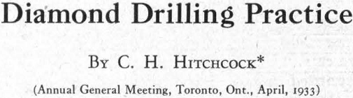 Diamond Drilling Practice